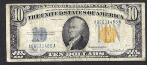 Billete de emergencia de 10 dólares de África del Norte 1934-A - Segunda Guerra Mundial - bonito grado de coleccionista - Imagen 1 de 2