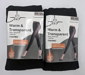 2 x Leggins térmicos aspecto cálido y transparente con piel talla: 4XL - 6XL - Imagen 1 de 4