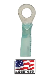 (50) 16-14 AWG Blue 3M HEAT SHRINK RING TERMINAL 5/16 Marine ~ Auto Made in USA - Picture 1 of 1