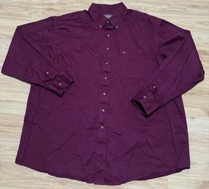 ARIAT 100% COTTON LONG SLEEVE BUTTON FRONT LOGO CASUAL WORK SHIRT Sz 2XL EUC - Picture 1 of 6