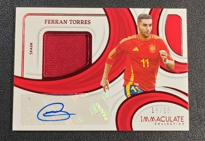 Ferran Torres 2024-25 Panini Immaculate Collection Premium Swatch Auto Red 18/18 - Image 1 of 2