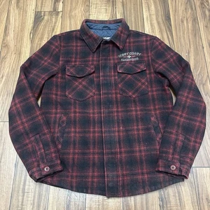 Giacca vintage West Coast Choppers lana flanella rosso nero a quadri uomo grande - Foto 1 di 12