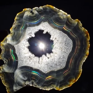 106.50 Ct Big Slice Rainbow Iris Agate, Top Multilayer Indonesia Iris Agate Slab - Picture 1 of 6