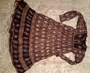 Vintage langes Boho Kleid Indien Brauntöne Small - Bild 1 von 4