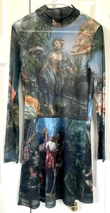 RARE Current Mood Da Vinci's Demons Mesh Mini Skater Dress Sz L Whimsigoth - Picture 1 of 11