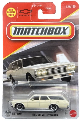 Matchbox 2025 MBX Team Chevrolet 124/125 Tan 1966 Chevelle Wagon New For 2025 - Image 1 of 4