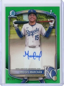 2025 Bowman Chrome MOISES MARCHAN Green Refractor AUTO 1st Autograph 91/99 - Picture 1 of 2