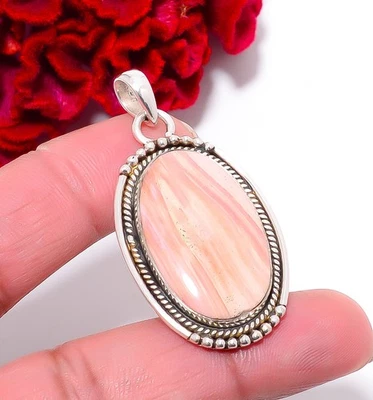 Pink Opal - Australia Designer Handmade 925 Sterling Silver Pendant 1.95" P9666 - Image 1 of 4