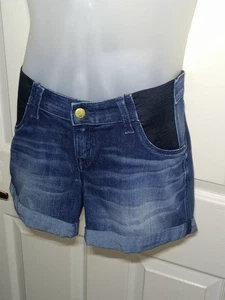 Liz Lange Maternity  Shorts Midi Cuffed Hem Size XS Denim Blue Hip Panels - Picture 1 of 16