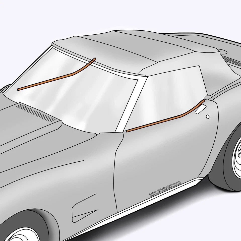 Sellos de resistencia a la intemperie 2 piezas para Corvette 1969-75 convertible ventanas laterales exteriores inferiores Foto 1 de 4