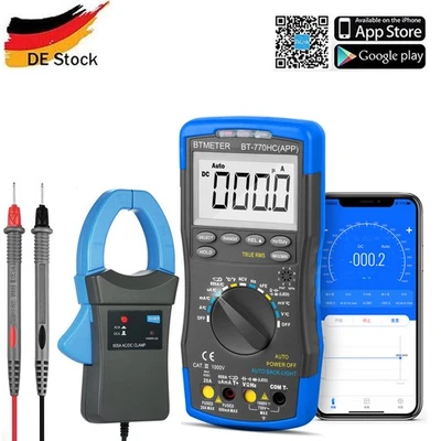 BTMETER Echt-Effektivwert-Messgerät Multimeter 750VAC Kapazität mit Adapter 600A - Bild 1 von 4