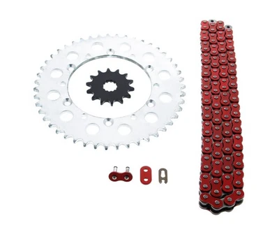 Kawasaki KX250 250 1999-2004 cadena roja y piñón plata 14/47 114L Foto 1 de 4