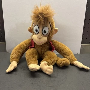 Vintage Disney Aladdin Abu Monkey Plush Stuffed Toy 1992 Mattel Red Vest - Picture 1 of 5