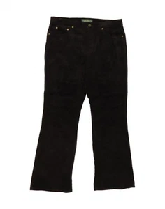 RALPH LAUREN Womens Bootcut Corduroy Trousers US 10 Large W34 L30 Black BF01 - Picture 1 of 3