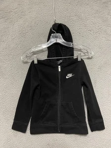 NIKE Boys Hoodie Sweater Size Small 4-5 Years Full Zip Black Kids - Picture 1 of 5
