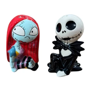 LRG Disney Handpainted Night Before Christmas Jack & Sally Salt & Pepper Shakers - Picture 1 of 7