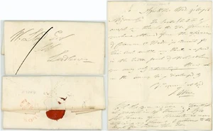 1826 LETTER J.A HALL ASHFORD HALL LUDLOW LOCAL + GOOD SEAL ..REQUIRE DENTIST - Picture 1 of 5