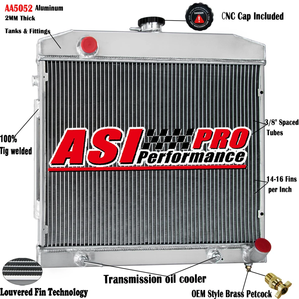 Radiador de 2 filas para Mercedes-Benz 280SE 280SEL 300SEL 1968-1973 2,8 L/3,5 L/4,5 L Foto 1 de 4