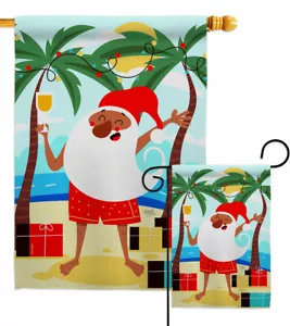 Bandiera da giardino vacanze Babbo Natale estate Natale a luglio decorativa casa striscione - Foto 1 di 19