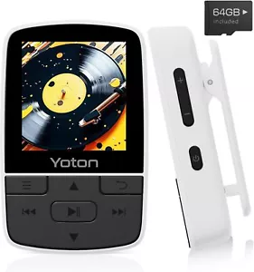 YOTON Lettore Musicale Bluetooth 64GB, Mini MP3 Sportivo Portatile con Clip, Suo - Foto 1 di 7