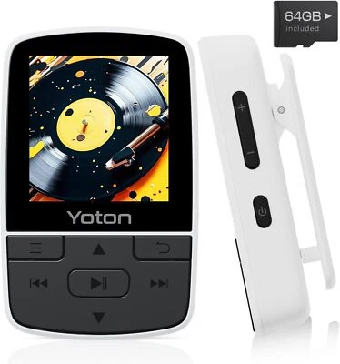 YOTON Lettore Musicale Bluetooth 64GB, Mini MP3 Sportivo Portatile con Clip, Suo - Immagine 1 di 4