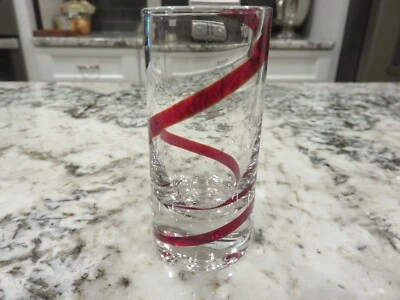 Pier 1 SWIRLINE Red Swirl Alto 3 1/2" Shot Glass Retirado Usado en Excelente Condición Foto 1 de 3