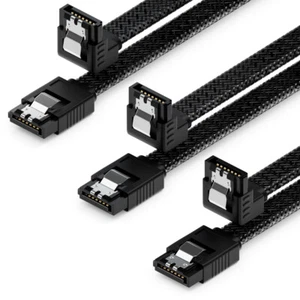 3x SATA 3 Kabel 0,3m Nylon bis 6Gbit/s für PC HDD SSD Festplatte DVD Datenkabel - Bild 1 von 6