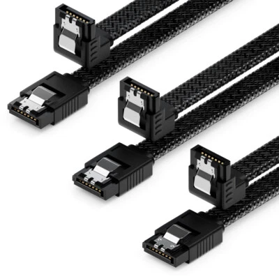 3x SATA 3 Kabel 0,3m Nylon bis 6Gbit/s für PC HDD SSD Festplatte DVD Datenkabel - Bild 1 von 4