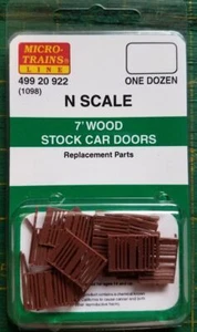 N Micro Trains 499 20 922  7' Wood Stock Car Doors  1098  parts   1 DZ  - Picture 1 of 1