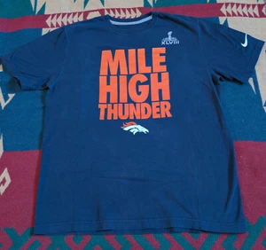 DENVER BRONCOS SHIRT MILE HIGH THUNDER NFL SHIRT NIKE GRIDIRON FOOTBALL ELWAY - Picture 1 of 1