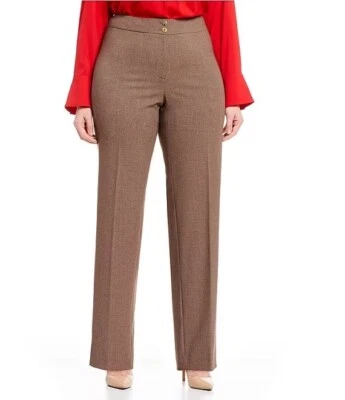 Calvin Klein Straight Leg Pants Women's Plus Size 22W Brown Work Career Office - Image 1 of 4
