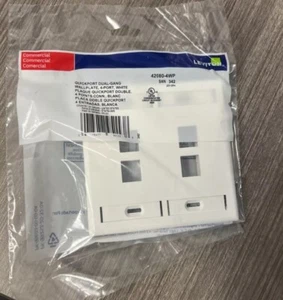 Leviton 42080-4WP SAN 342 QuickPort Dual-Gang 4 porte, piastra da parete bianca - Foto 1 di 1