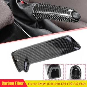 Carbon Fiber Style Handbrake Brake Handle Cover Trim For BMW E90 E92 E39 F30 F20 - Foto 1 di 11