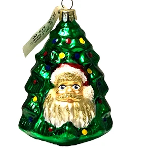 Albero Repubblica Ceca con glitter Babbo Natale addobbo nuovo con etichetta - Foto 1 di 8