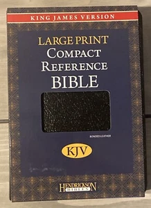 KJV Large Print Compact Reference Holy Bible Black Leather Hendrickson Spirt NEW - Picture 1 of 9