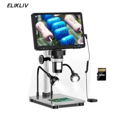 Microscópio digital Elikliv USB 1200X 7" LCD 1080P HD câmera microscópio de solda - Imagem 1 de 4
