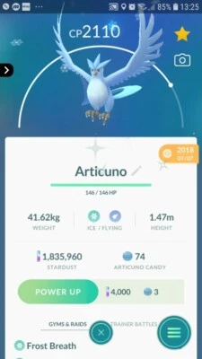 Pokémon Shiny Articuno GO - Image 1 of 2