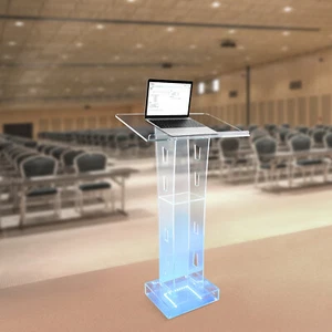 Clear Acrylic Lucite Podium Lucite Church Pulpit Lectern Trinity Podium Stand - Picture 1 of 24