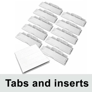 Suspension File Tabs and Inserts Clear Plastic Tabs & Labels For Hanging Folder - Picture 1 of 9