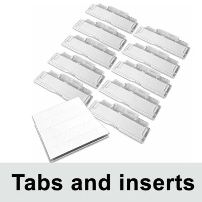 Suspension File Tabs and Inserts Clear Plastic Tabs & Labels For Hanging Folder  - Image 1 of 4