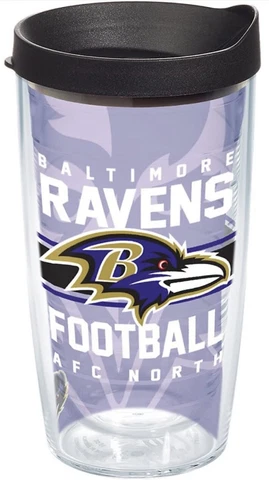 Baltimore Ravens 16oz Tervis Tumbler with Lid-Made In USA-Gridiron-New Cover
