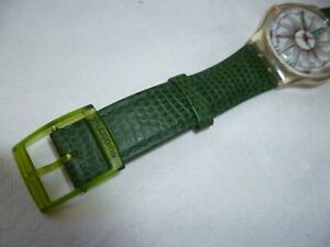 Original 1992 Olive Green Lizard Skin Leather Swatch Strap with Deactivated Ex-D