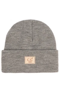 C.C Exclusive Kids Children's Classic Ribbed Beanie With C.C Suede Patch - Picture 1 of 12