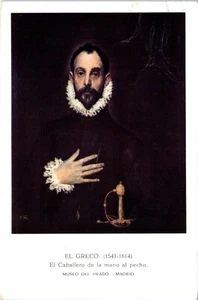 El Greco, Der Ritter mit der Hand auf der Brust Prado Museum Spanien Postkarte - Bild 1 von 2