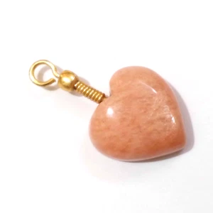 High Quality Peach Amazonite Cabochon Drill Heart Shape 13.20 Crt Loose Gemstone - Picture 1 of 7