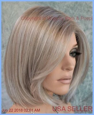 KRISTEN SMART LACE FRONT WIG RENAU  COLOR 101F48T GREY BOB STYLE - Image 1 of 4