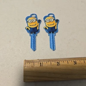 Despicable Me Minion Shaped Blank House Key KW DM1 Kwikset Uncut-3D Painted ×2 Q - Picture 1 of 5