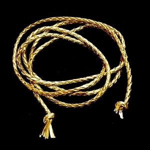 Gürtel Hüftgürtel Bändchen Bandgürtel Taillenband Flechtgürtel Goldfarbig 150cm - Bild 1 von 1
