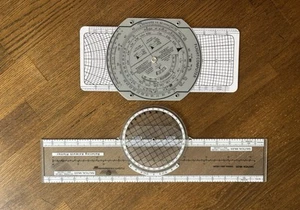 Flight computer and Aerial Plotter Nav Ruler for Azimuth Rotation/ Flight Plan - Picture 1 of 3
