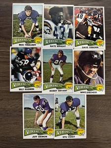 Minnesota Vikings 1975 Topps Football Lot (8) Vintage Hilgenberg Osborn - Picture 1 of 1